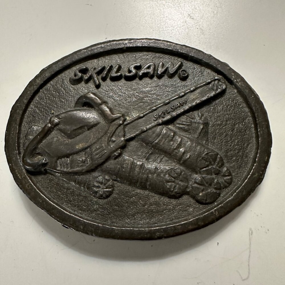 Skilsaw Brass 3.25 x 2.5” Oval Belt Buckle